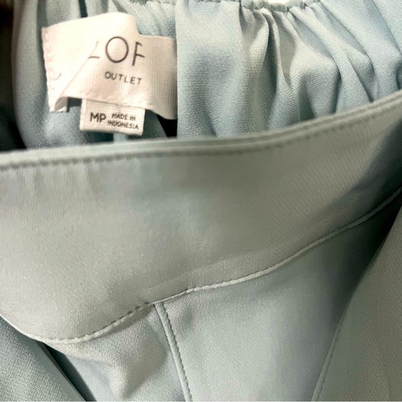 Loft Outlet High Rise Taper Leg Mint Green Petite Pull-On Paperbag Trousers MP - Picture 5 of 7